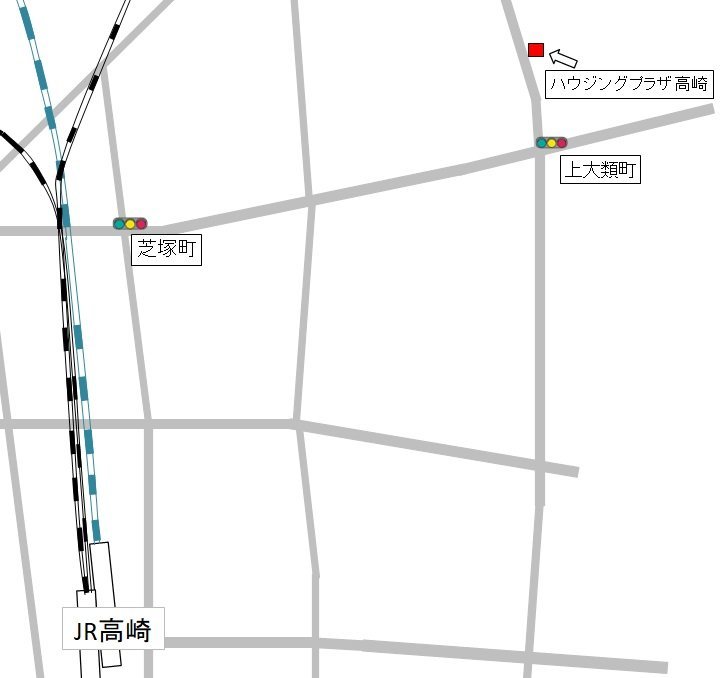 高崎駅からの地図